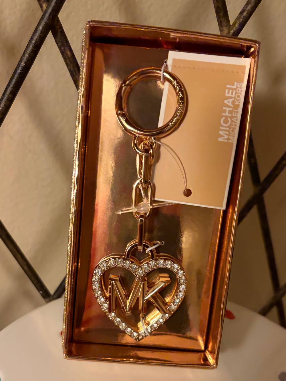 Michael Kors “Heart” Pave Key Charm Nwt